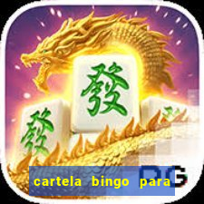 cartela bingo para cha de cozinha imprimir gratis